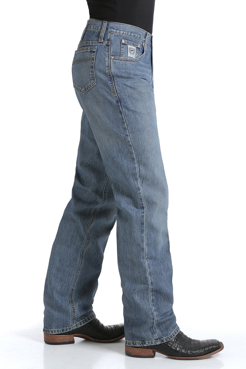 Cinch Mens White Label Relaxed Fit Jeans 32 Inch Leg (Medium Stonewash)
