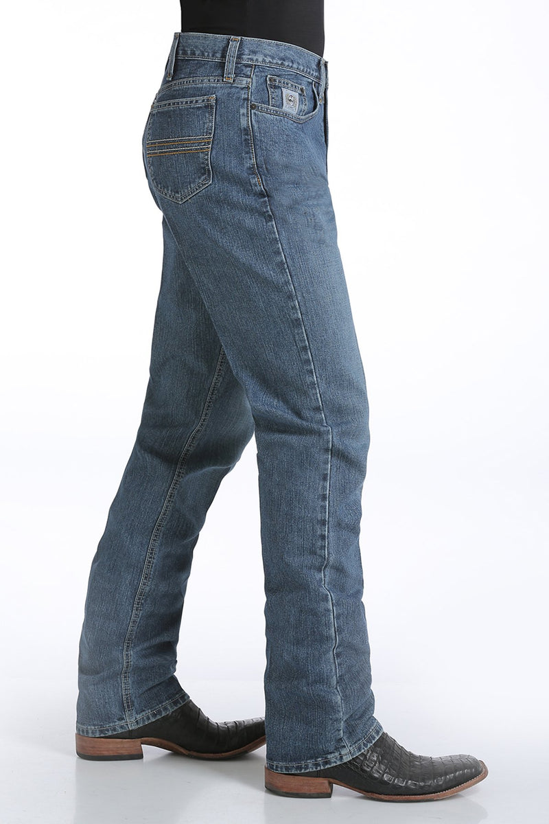 Cinch Mens Silver Label Slim Fit Jeans 36 Inch Leg (Medium Stonewash)