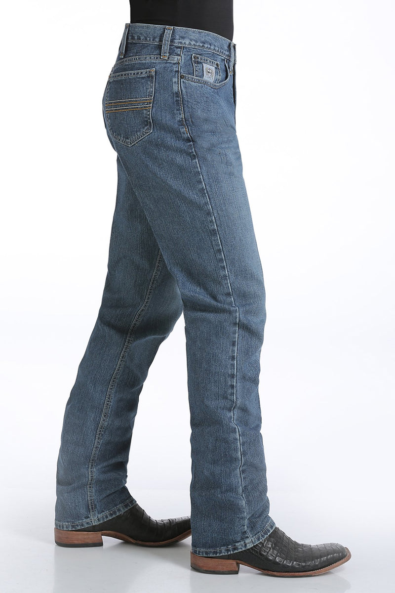 Cinch Mens Silver Label Slim Fit Jeans 30 Inch Leg (Stonewash)