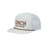 Cinch Mens High Profile Trucker Cap White