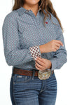 Cinch Womens Button-Down Long Sleeve Western Shirt (Light Blue)