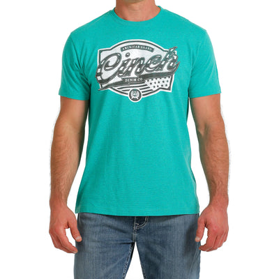 Cinch Mens American Brand Denim Co. Tee Shirt (Turquoise)