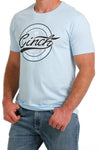 Cinch Mens Lead This Life Cinch Western Brand Tee Shirt (Light Blue)