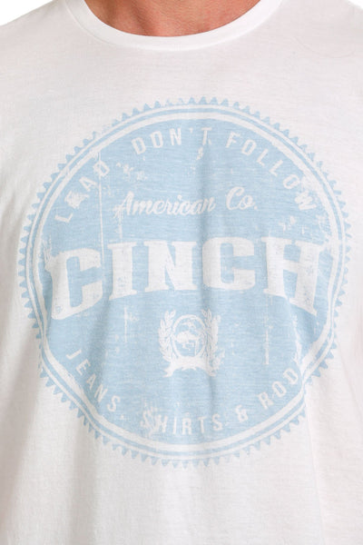 Cinch Mens Lead Don't Follow Cinch Tee Shirt (White)
