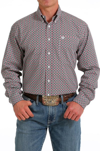 Cinch Mens Medallion Print Button-Down Long Sleeve Western Shirt (Multi)