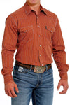 Cinch Mens Modern Fit Button Down Long Sleeve Shirt (Brown)