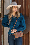 Pure Western Womens Pippa Blouse (Blue)