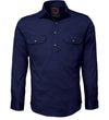 Ritemate Mens Closed Front Long Sleeve Shirt (Navy)