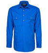 Ritemate Pilbara Mens Closed Front Long Sleeve Work Shirt (Cobalt Blue)