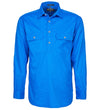 Ritemate Pilbara Mens Closed Front Long Sleeve Work Shirt (Light Blue)