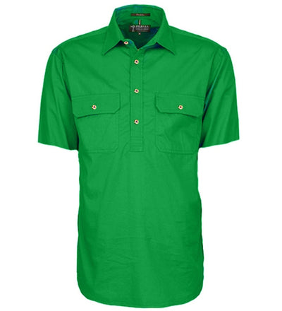 Ritemate Pilbara Mens Closed Front Short Sleeve Shirt (Emerald)