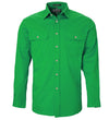 Ritemate Pilbara Mens Open Front Long Sleeve Work Shirt (Emerald)