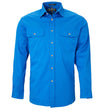 Ritemate Pilbara Mens Open Front Long Sleeve Work Shirt (Light Blue)
