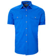 Ritemate Pilbara Mens Open Front Short Sleeve Shirt (Cobalt Blue)