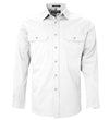 Ritemate Pilbara Mens Open Front Long Sleeve Work Shirt (White)