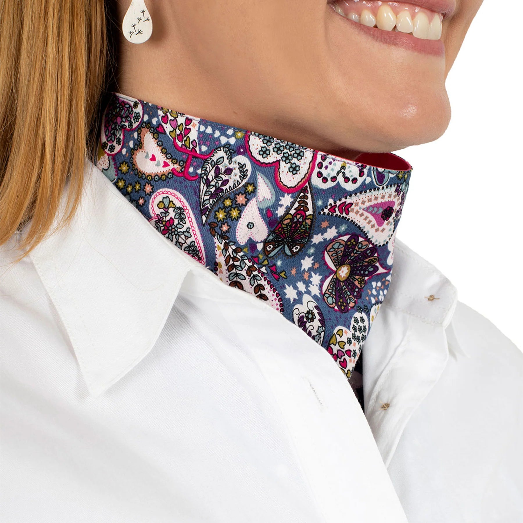 Just Country Womens Carlee Scarf Double Sided (Hot Pink/Periwinkle Heart Paisley)