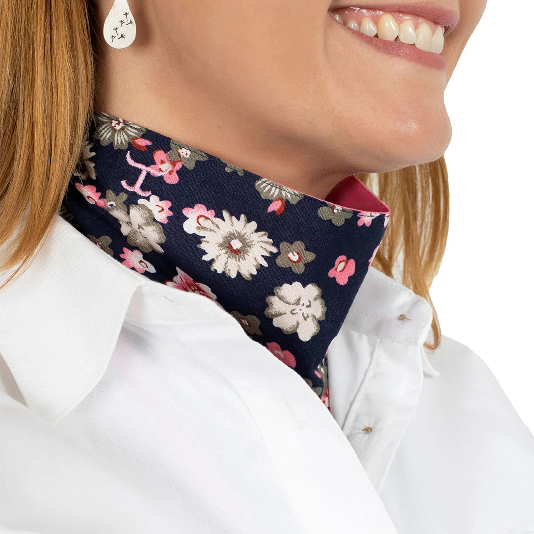 Just Country Womens Carlee Scarf Double Sided (Rose/French Navy Floral)
