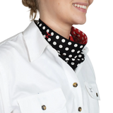 JC Ladies Carlee Double Sided Scarf Black/Red Polka Dot