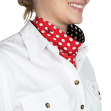 JC Ladies Carlee Double Sided Scarf Black/Red Polka Dot