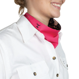 JC Ladies Carlee Double Sided Scarf Navy Peonies/Hot Pink