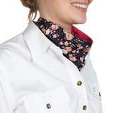 JC Ladies Carlee Double Sided Scarf Navy Peonies/Hot Pink