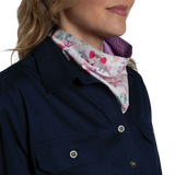 Just Country Womens Carlee Double Sided Scarf Orchid/White Wildflowers