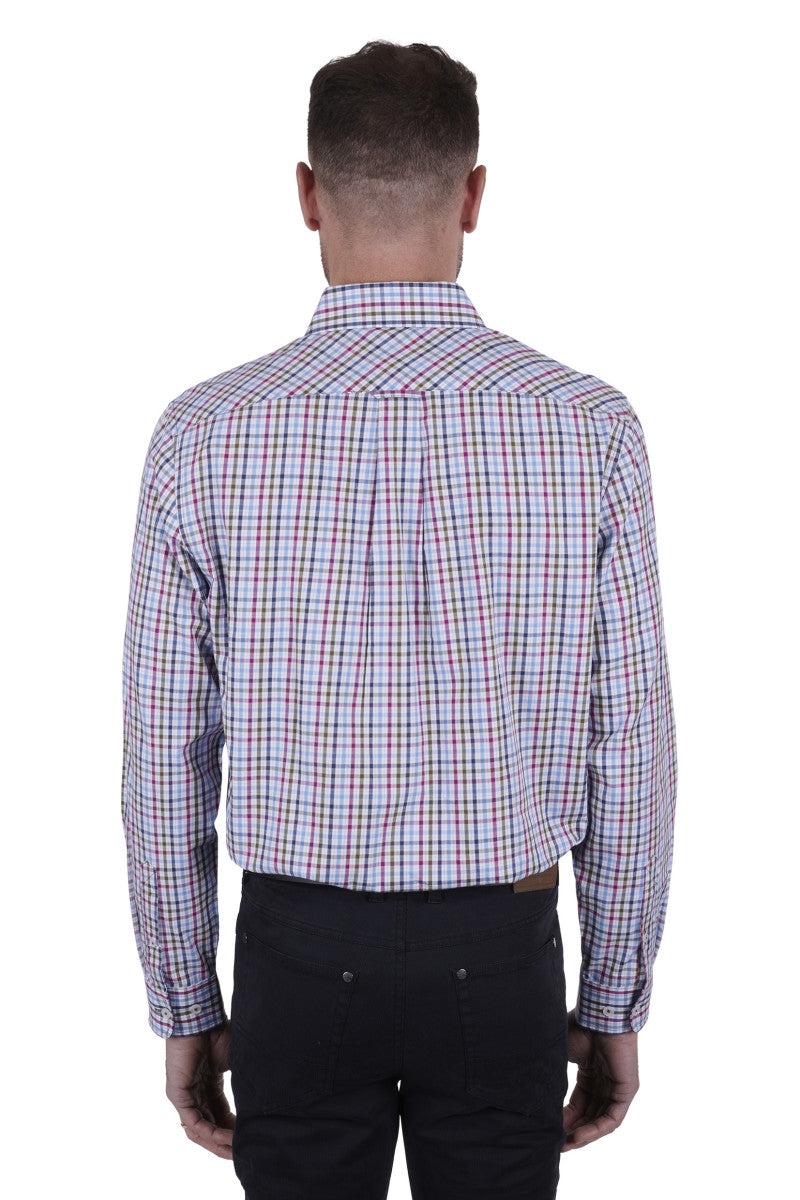 Thomas Cook Mens Nicholas Check 2-Pocket Long Sleeve Shirt (Navy/Multi)