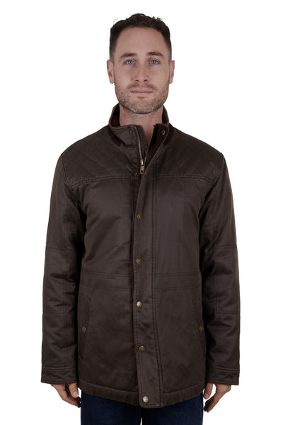 Thomas Cook Mens Keiran Faux Oilskin Jacket (Rustic Mulch)