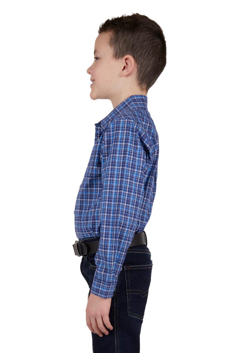Thomas Cook Boys Angus 1-Pocket Long Sleeve Shirt (Navy/Blue)