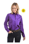 Thomas Cook Light Drill Closed Front Work Shirt (Purple)