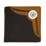 Ariat Bi Fold Wallet Brown - Two toned Accent Overlay WLT2103A
