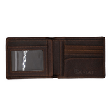 Ariat Bi Fold Wallet Distressed Brown- WLT2105A