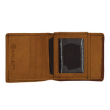 Ariat Bi Fold Wallet Brown - Two Toned Stitched WLT2113A