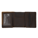 Ariat Tri Fold Wallet Brown - Two Toned Overlay WLT3103A