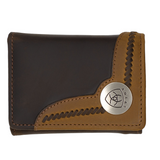 Ariat Tri Fold Wallet Brown - Two Toned Overlay WLT3103A