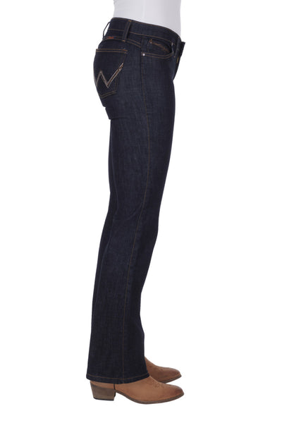 Wrangler Womens Q Baby Ultimate Riding Jeans 36 Inch Leg (Dark Dynasty)