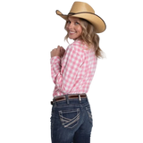 Just Country Womens Abbey Full Button Print Workshirt WWLS2631