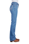 Wrangler Womens Austin Jean Q-Baby 34 Inch Leg (Faded Blue)
