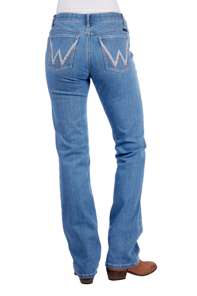 Wrangler Womens Austin Jean Q-Baby 34 Inch Leg (Faded Blue)