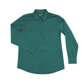 Just Country Women's Jahna Long Sleeve Work Shirt - Dark Green