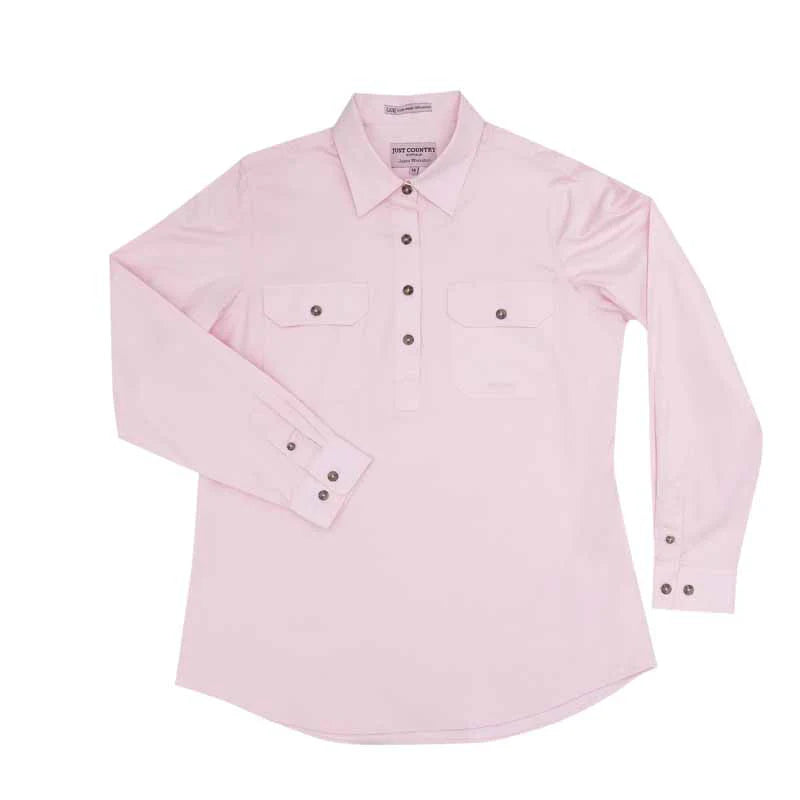 Just Country Women's Jahna Long Sleeve Work Shirt - Pink