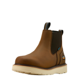 Ariat Mens Rebar Wedge Chelsea Waterproof Work Boot Distressed Brown-10061116
