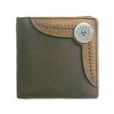 Ariat Bi Fold Wallet Brown - Two toned Accent Overlay