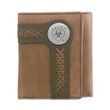Ariat Tri Fold Wallet Brown - Accent Overlay