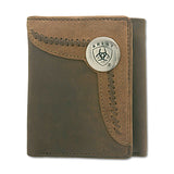 Ariat Tri Fold Wallet Brown - Two Toned Overlay