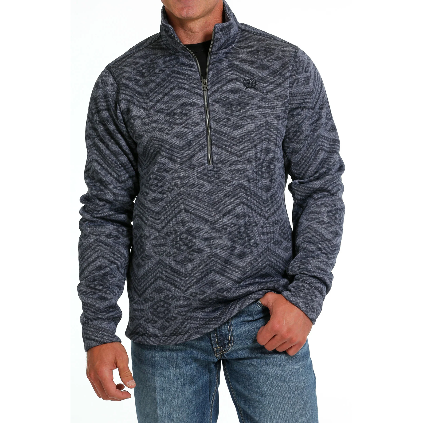 Cinch Mens Half Zip Sweater (Blue)