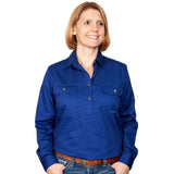 Just Country Women's Jahna Long Sleeve Work Shirt - Cobalt