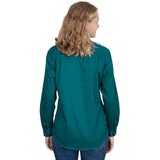 Just Country Women's Jahna Long Sleeve Work Shirt - Forest Green
