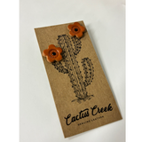 Desert Daisy Genuine Leather Earrings