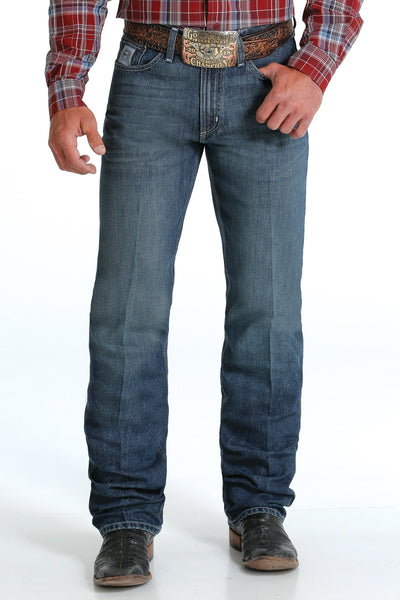 Cinch Mens Silver Label Slim Fit Jeans 36 Inch Leg (Dark Stonewash)